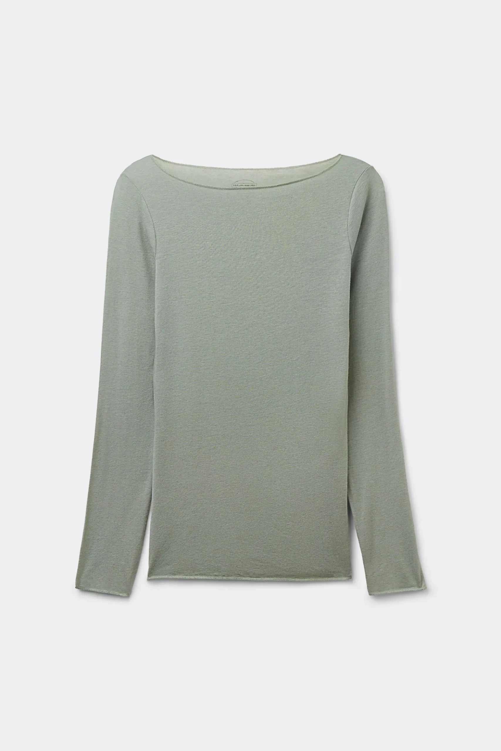 Maglia Manica Lunga in Modal con Cashmere e Scollo a Barchetta