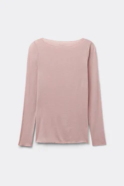 Maglia Manica Lunga in Modal con Cashmere e Scollo a Barchetta