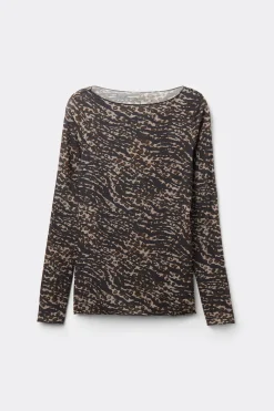 Maglia Manica Lunga Modal Ultralight con Cashmere Stampata