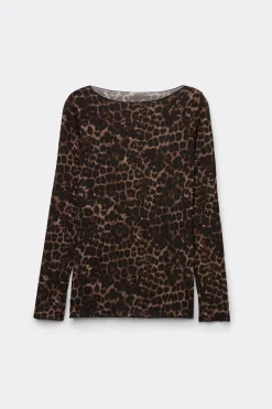 Maglia Manica Lunga Modal Ultralight con Cashmere Luxurious Leopard
