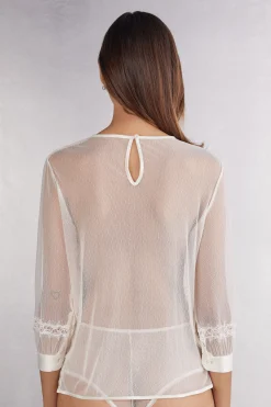 Maglia Manica Lunga Pizzo e Tulle Her Beauty