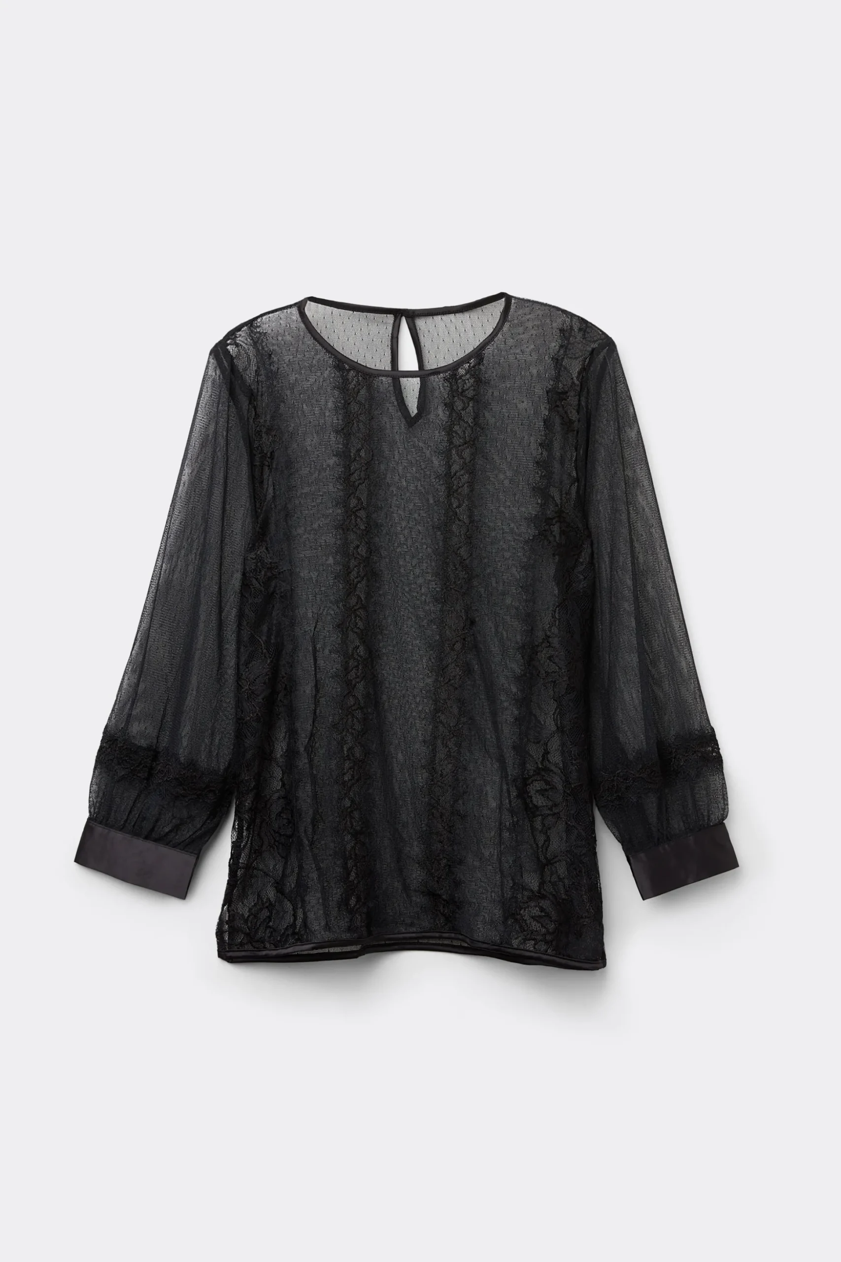 Maglia Manica Lunga Pizzo e Tulle Her Beauty