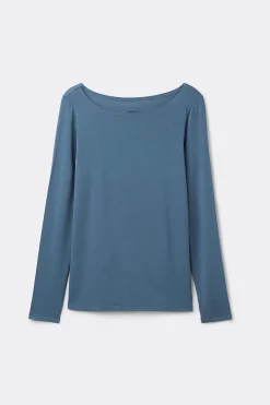 Maglia Manica Lunga Scollo a Barchetta in Micromodal