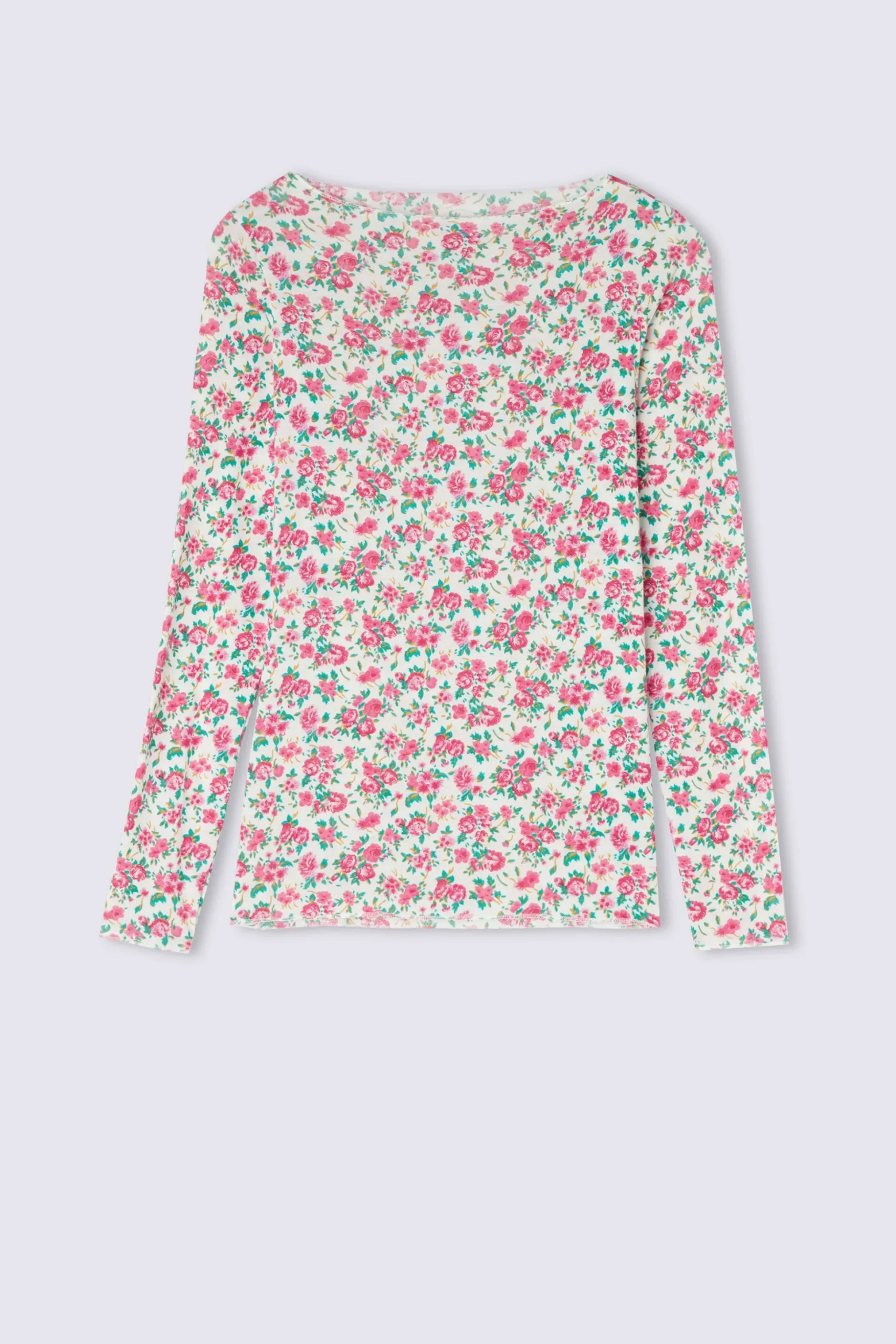 Maglia Scollo a Barchetta in Modal Ultralight con Cashmere Life is a Flower