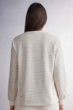 Maglia Scollo a V Creamy Stripes