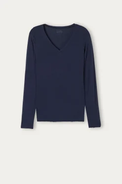 Maglia Scollo a V in Modal Ultralight con Cashmere