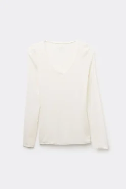 Maglia Scollo a V in Modal Ultralight con Cashmere