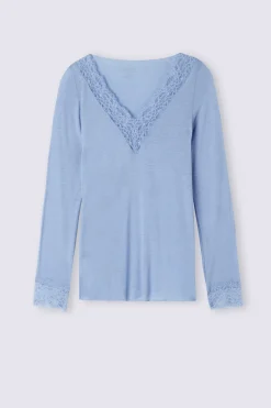 Maglia scollo a V in Modal Cashmere Ultralight e Pizzo