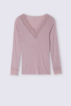 Maglia scollo a V in Modal Cashmere Ultralight e Pizzo