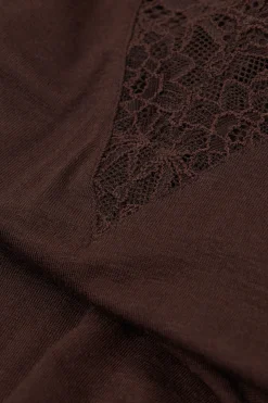 Maglia scollo a V in Modal Cashmere Ultralight e Pizzo