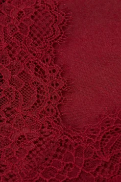 Maglia scollo a V in Modal Cashmere Ultralight e Pizzo