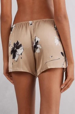 Pantaloncini in Raso di Viscosa Autumn Blossom