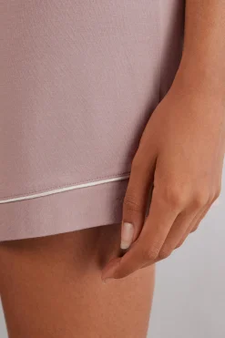 Pantaloncino in Modal con Profili a Contrasto