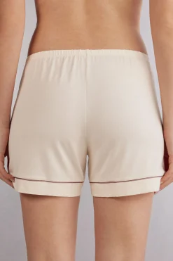 Pantaloncino in Modal con Profili a Contrasto