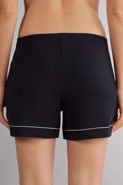 Pantaloncino in Modal con Profili a Contrasto
