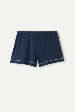 Pantaloncino in Modal con Profili a Contrasto