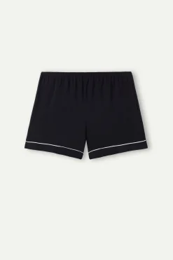 Pantaloncino in Modal con Profili a Contrasto