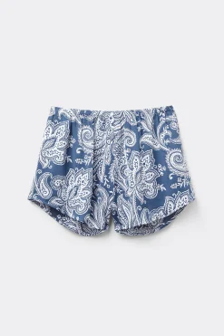 Pantaloncino in Raso di Viscosa Flower Paisley