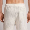 Pantalone Corto in Felpa a Righe Verticali