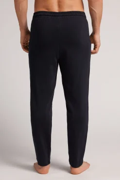 Pantalone Lungo in Felpa di Cotone con Nervatura