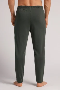 Pantalone Lungo in Felpa di Cotone con Nervatura