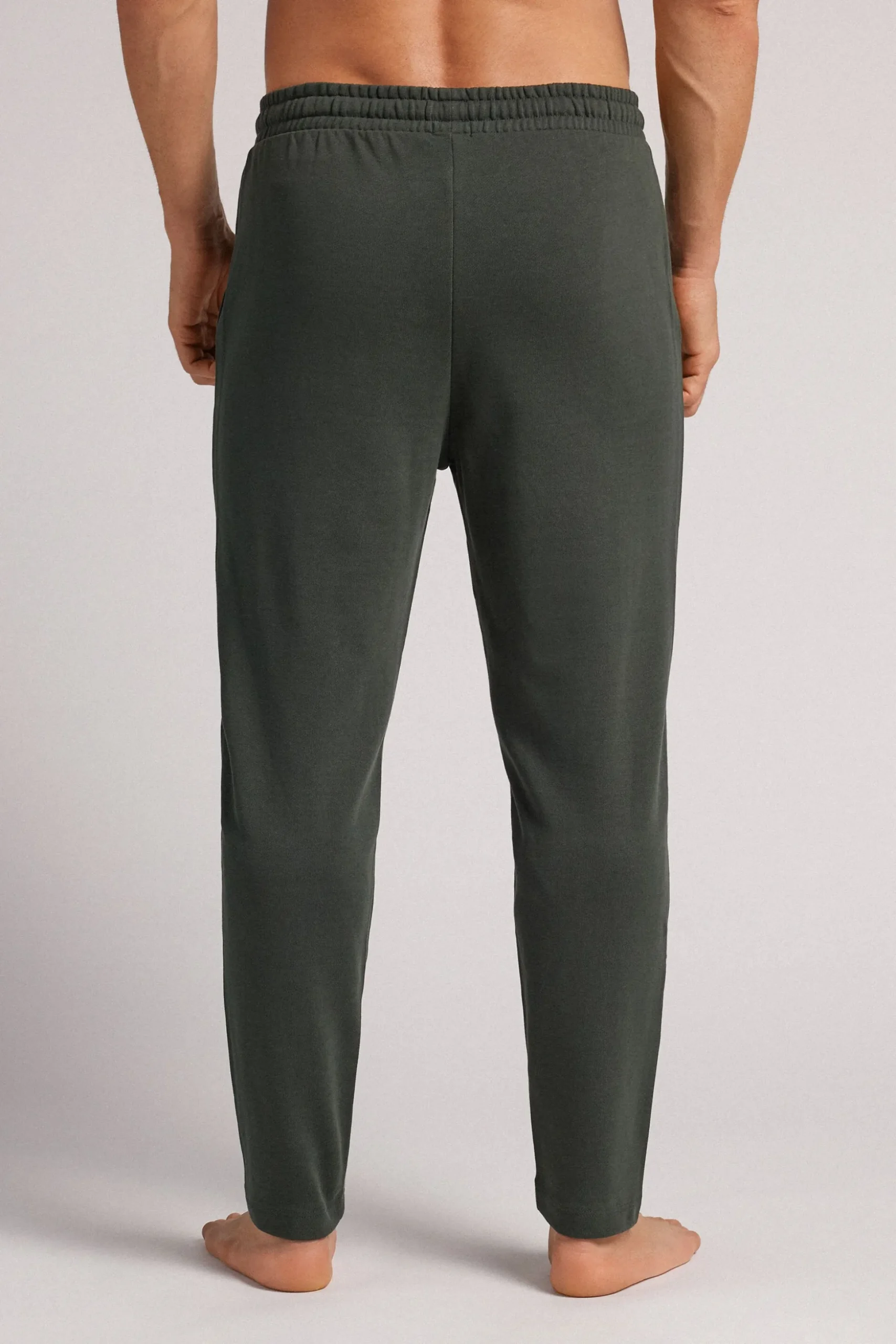 Pantalone Lungo in Felpa di Cotone con Nervatura