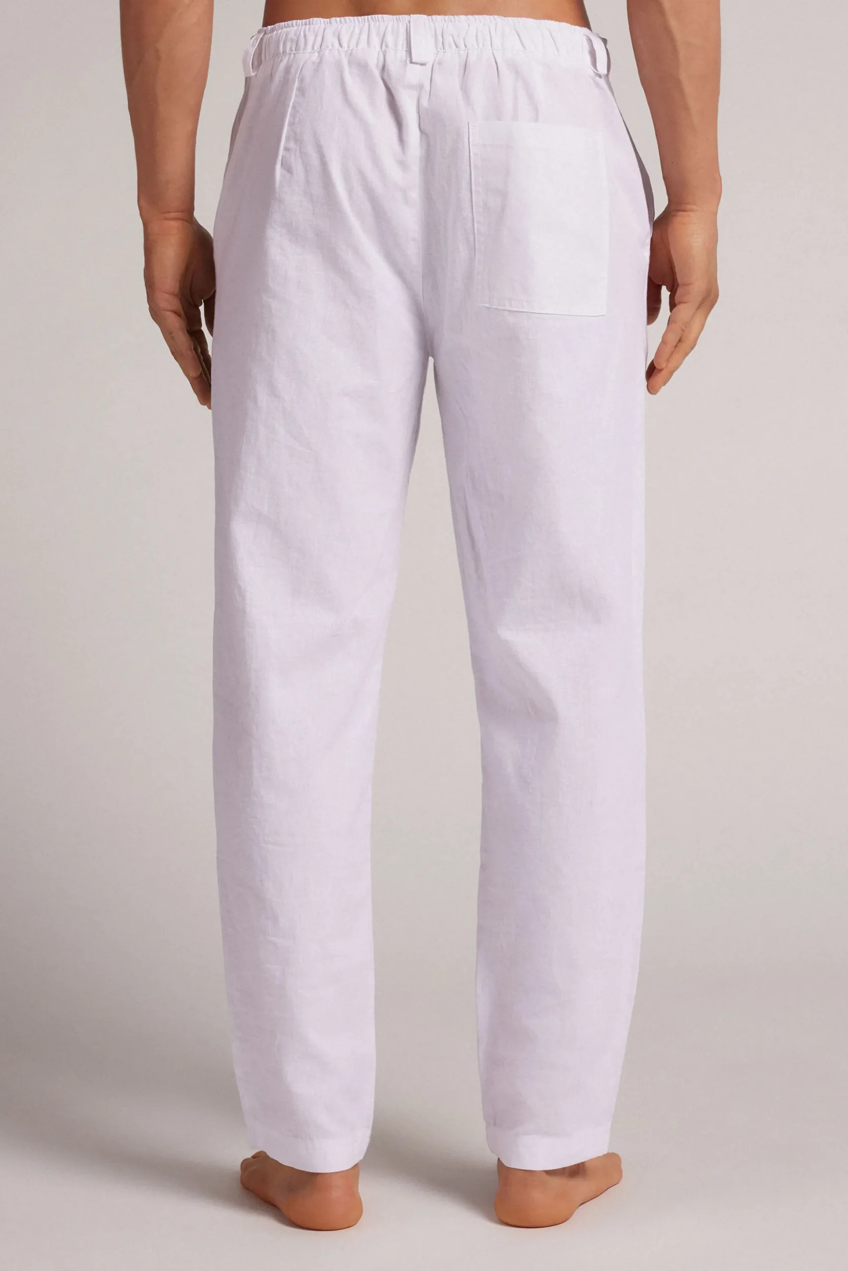 Pantalone Lungo in Lino e Cotone