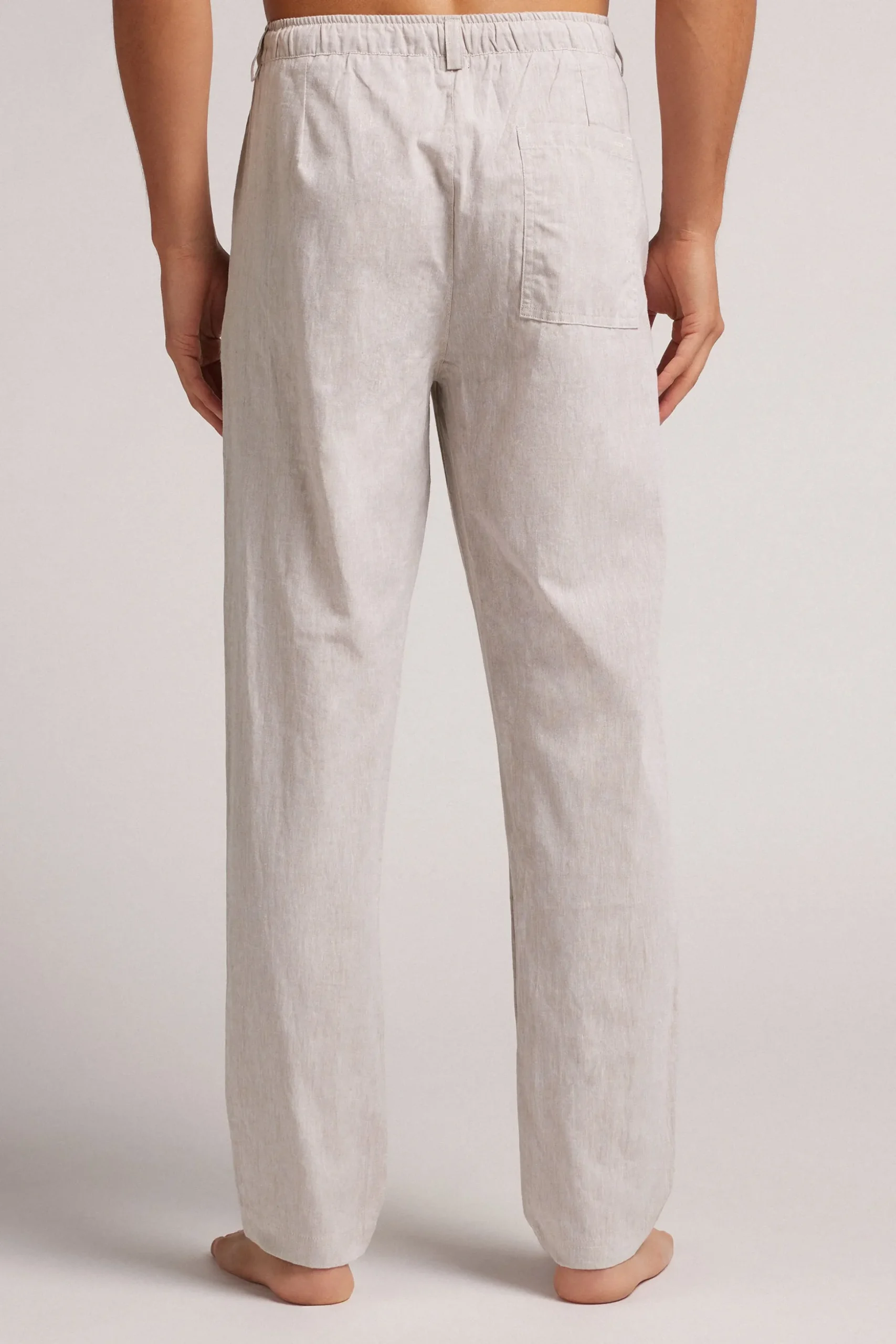 Pantalone Lungo in Lino e Cotone