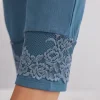 Pantalone Lungo in Modal con Polsino Pretty Flowers
