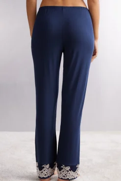 Pantalone Lungo in Modal con Balza Pretty Flowers