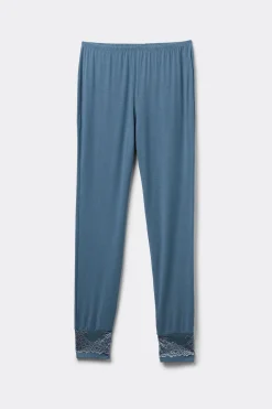Pantalone Lungo in Modal con Polsino Pretty Flowers