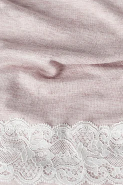 Pantalone Lungo in Modal con Dettagli in Pizzo