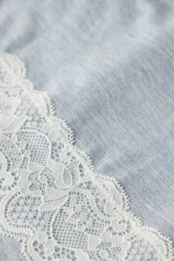 Pantalone Lungo in Modal con Dettagli in Pizzo