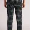Pantaloni Cotone Stampa Check Verde