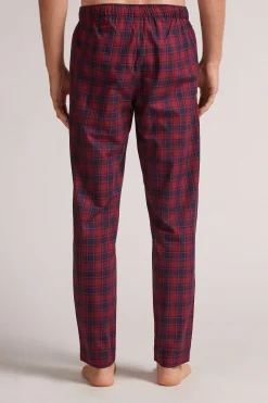 Pantaloni Tela di Cotone Stampa Check