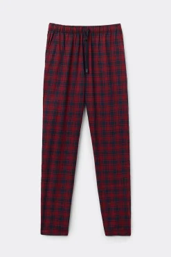 Pantaloni Tela di Cotone Stampa Check