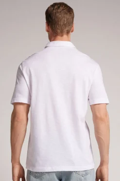 Polo Manica Corta in Cotone Fiammato