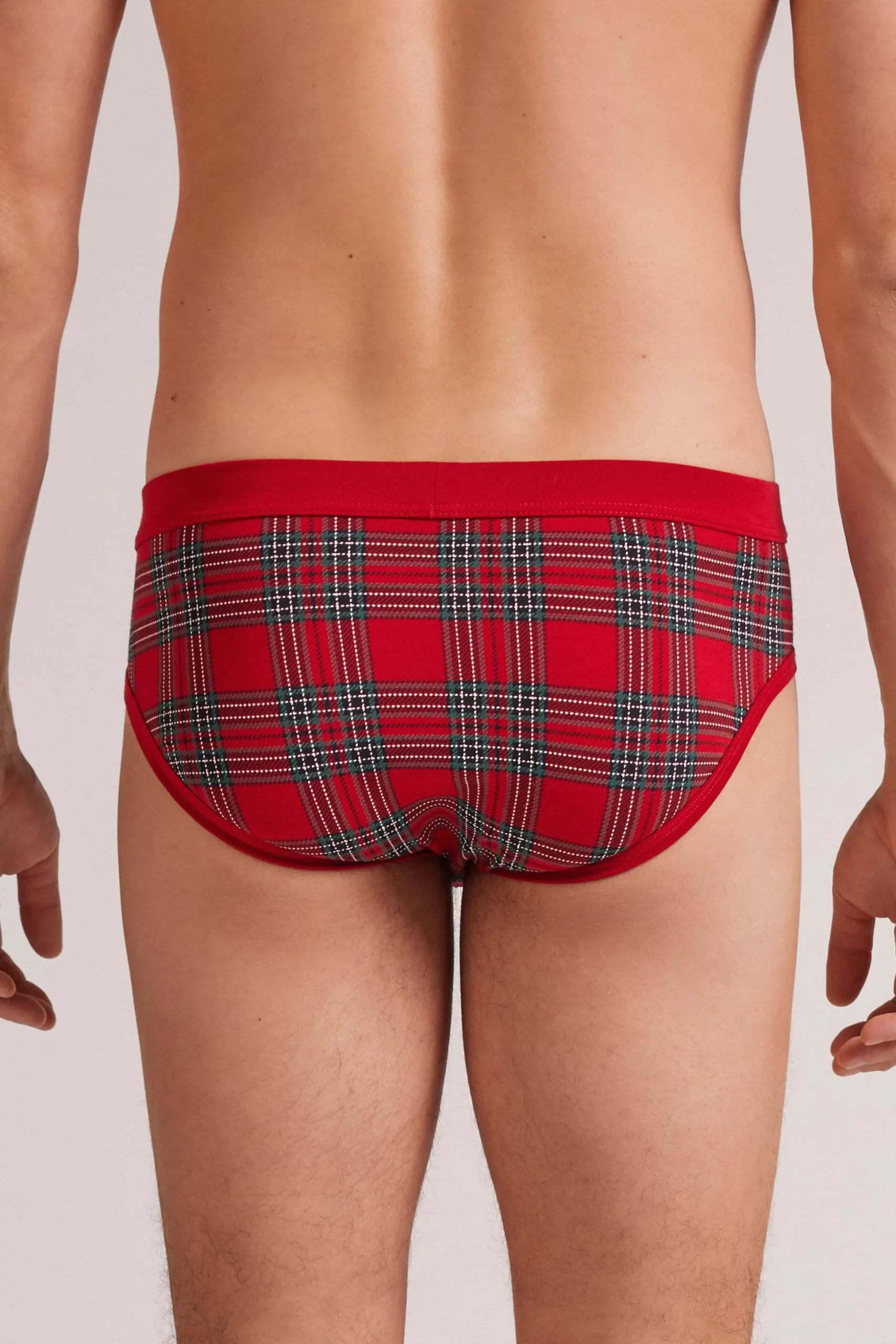 Slip Cotone Superior Stampa Tartan Natale
