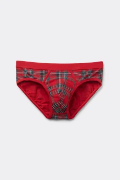 Slip Cotone Superior Stampa Tartan Natale