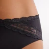 Slip Vita Semi-alta in Cotone e Pizzo