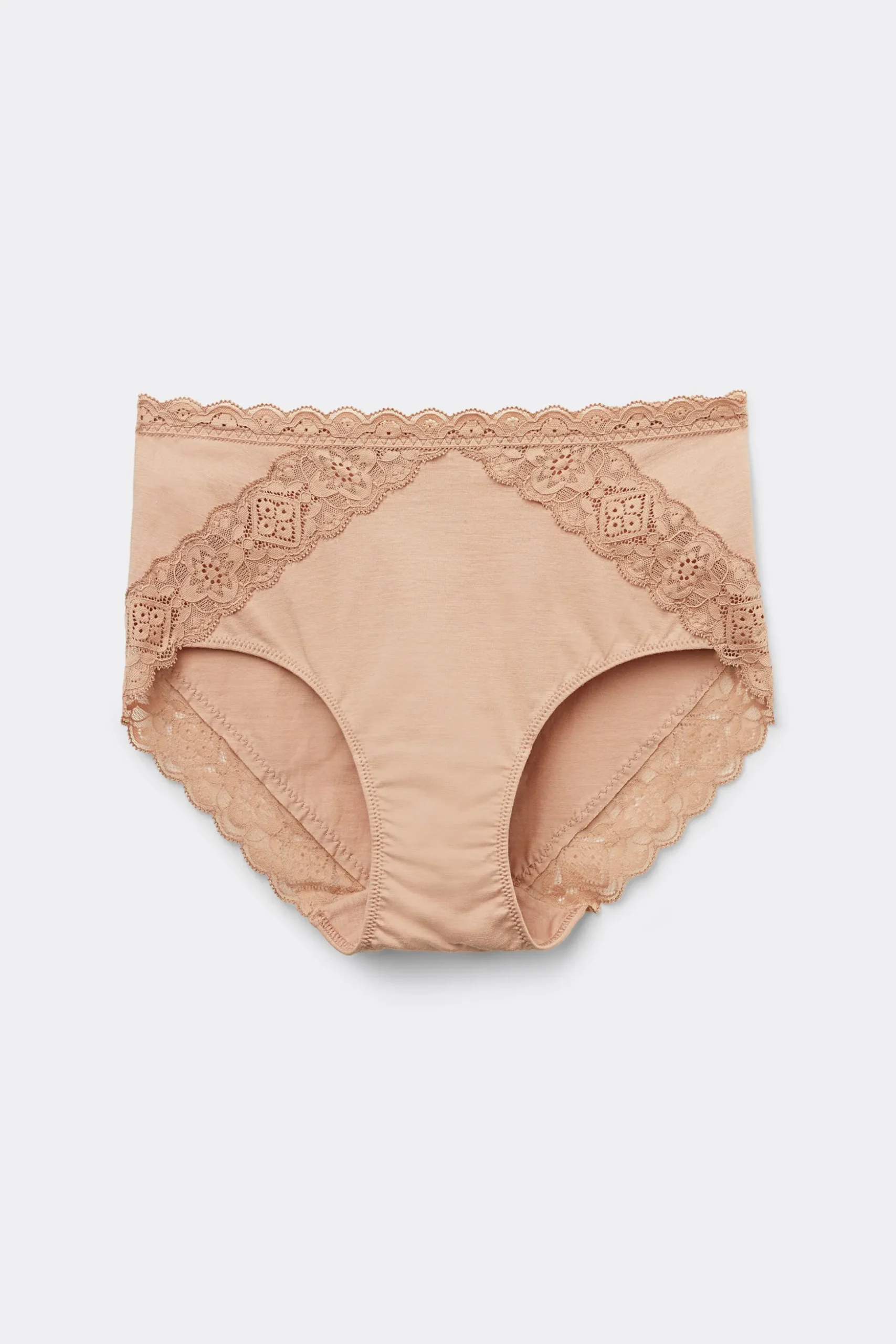 Slip Vita Semi-alta in Cotone e Pizzo