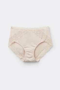 Slip Vita Semi-alta in Cotone e Pizzo