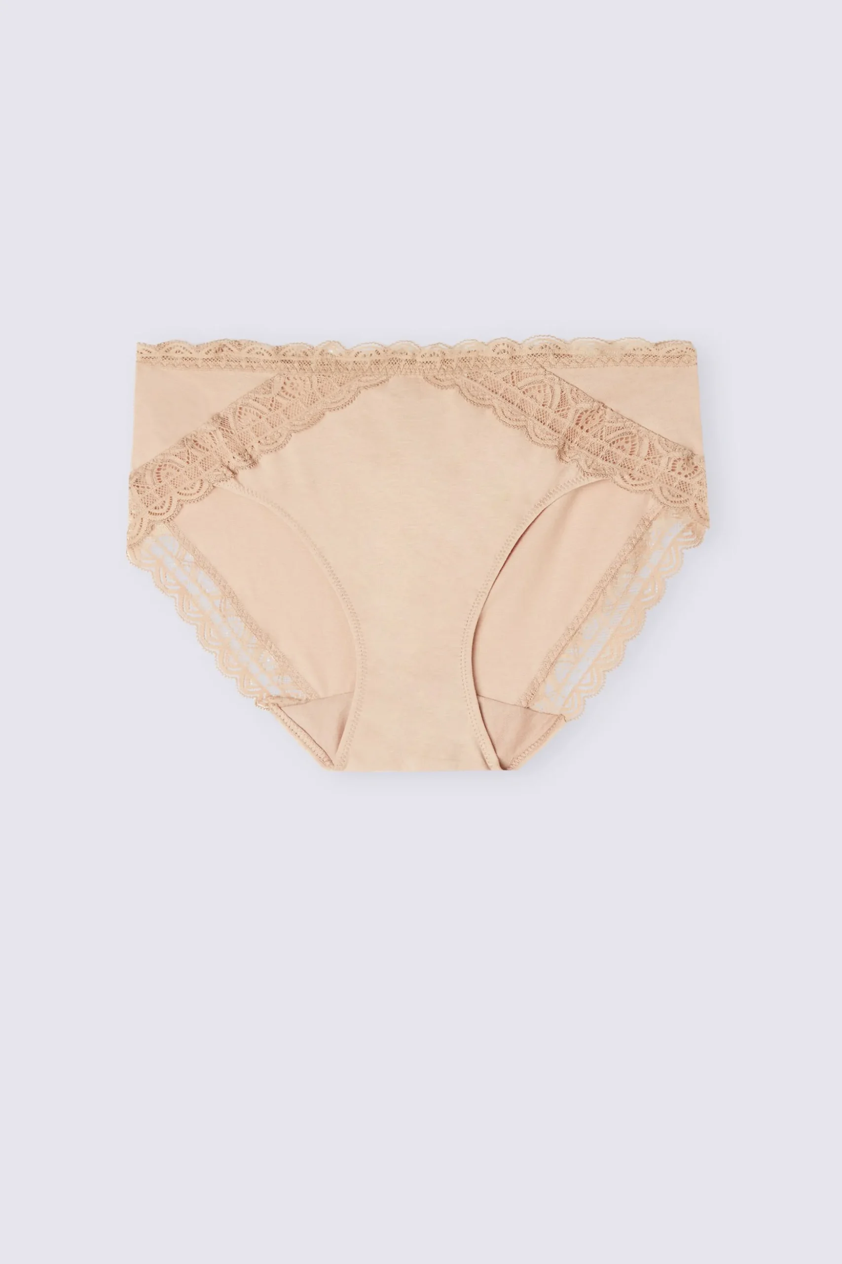 Slip Vita Semi-alta in Cotone e Pizzo