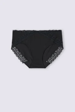 Slip Vita Semi-alta in Cotone e Pizzo