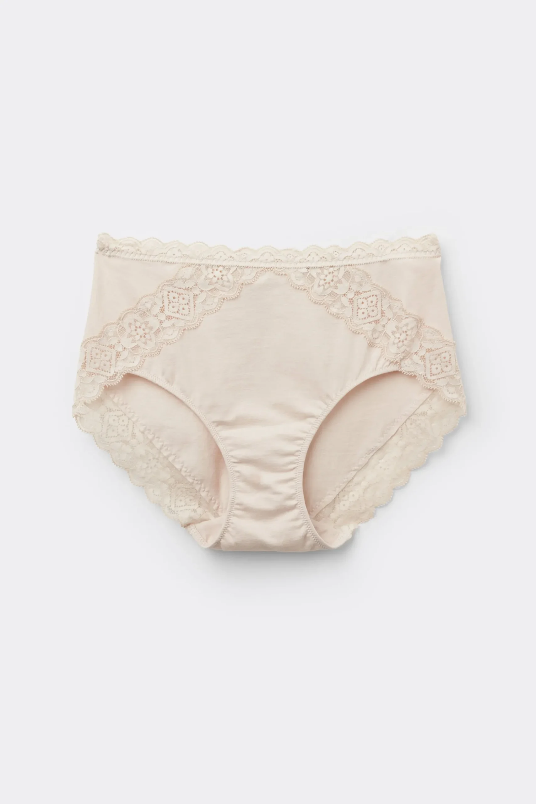 Slip Vita Semi-alta in Cotone e Pizzo