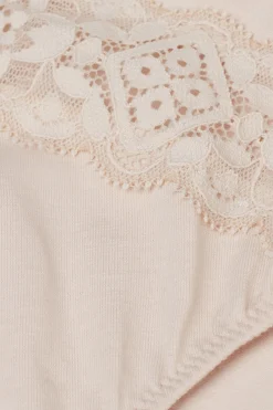 Slip Vita Semi-alta in Cotone e Pizzo