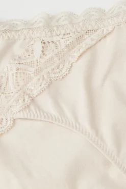 Slip Vita Semi-alta in Cotone e Pizzo