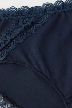 Slip Vita Semi-alta in Cotone e Pizzo