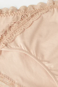 Slip Vita Semi-alta in Cotone e Pizzo