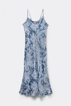 Sottoveste Lunga in Raso di Viscosa Flower Paisley